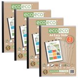 eco-eco A4 50% Gerecycleerde Zak 20 Easy Slide Bestanden, Clip bar Project Report Bestanden, eco051x4 Zwart