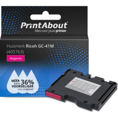 PrintAbout Huismerk Ricoh GC-41M (405763) Inktcartridge Magenta