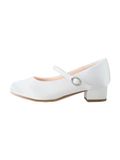 Next - Meisjes - Vlekbestendige satijnen Mary Jane-schoenen met hak voor bloemenmeisjes - Wit
