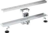 Fortifura Galeria douchegoot - 90cm - met rooster - met vloerflens - PVD - geborsteld RVS