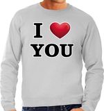 Bellatio Decorations Shoppartners Bv I love you sweater voor heren - grijs - L