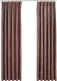 vidaXL Gordijnen verduisterend 2 st met haken 140x245 cm fluweel roze