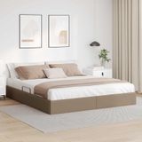 Maison Exclusive - Lit plateforme, couleur cappuccino, 180 x 200 cm, revêtement similicuir