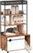 PawHut Armoire à litière pour chat 2-en-1, Litière pour chat avec étagère à 3 niveaux, Griffoir, Porte rabattable, Maison pour chat pour chat de moins de 6 kg, 80 x 48 x 152 cm, Brun rustique