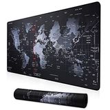 Cmhoo XXL professionele grote muismat en gaming-muismat (900 x 400 x 2 mm, landkaart)
