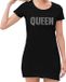Bellatio Decorations Glitter Queen Jurkje Zwart met Steentjes/Rhinestones voor Dames - Glitter Kleding/Foute Party Outfit XL