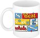 Bellatio Decorations Cadeau koffie/thee mok - de beste coach/trainer - van de wereld - wit - 300 ml - keramiek