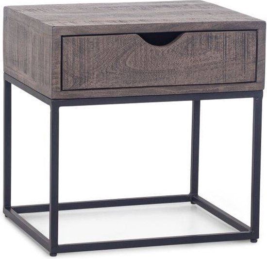 Nachtkastje Stein - Grijs - Industrieel