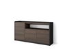 Buffet Chêne Foncé et Effet Bois Noir 157x37x80cm