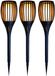 Merkloos / Sans marque Tuinfakkel Solar - Set van 10x stuks - met vlameffect - prikspot - 78 cm - warm wit licht - tuinlamp