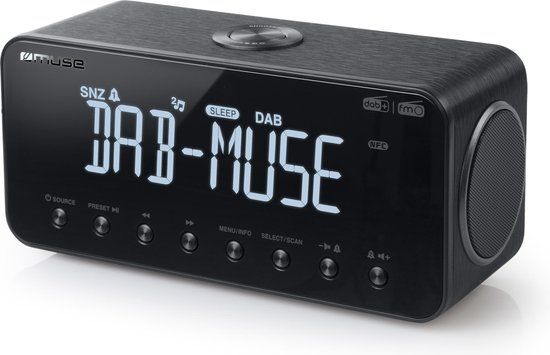 Muse Electronics Muse M-196DBT DAB+ Digitale wekkerradio met Bluetooth - Zwart