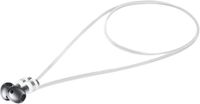 kwmobile magnetische band geschikt voor Samsung Galaxy Buds 3 / Soundcore P20i / Wave Beam / Fun Air Pro 4 - Siliconen strap voor draadloze oordopjes - 80 cm lang - In wit