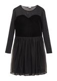 s.Oliver - Female - Mesh Dress with Glittering Velvet and Tulle Skirt