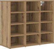 vidaXL Schoenenkast 77,5 x 30 x 67 cm Bewerkt hout Artisanaal eiken