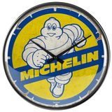 Nostalgic-Art Retro wandklok, Ø 31 cm, Michelin – Bibendum 80s – Cadeau idee voor motor fans, grote keukenklok, vintage design