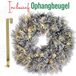 Meisterhome Sneeuw Kerstkrans van 50 cm - Met 35 Warmwitte LED's en Timer