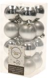 Merkloos Decoris kleine kerstballen - 48x st - zilver - 4 cm - kunststof