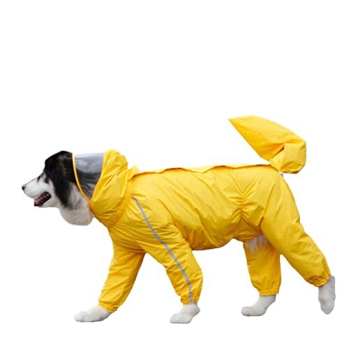JRKJ Hond regenjas waterdichte polyester hond regenjas met benen veiligheid reflecterende strepen regenjas 8XL-12XL