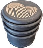 Cogex Deurstopper - zwart - lijnenspel - rubber - D7,5 x H8 cm