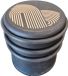 Cogex Deurstopper - zwart - lijnenspel - rubber - D7,5 x H8 cm