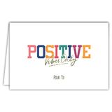 69-5153 Goud 69-5153 Positieve kaart Vibes Only voor jou Letters van Goud Glanzend Goud voor Vrouwen Meisjes Denken Aanmoediging Succes Herstel Horizontaal Formaat met Witte Envelop, Formaat 17,5 x 12 cm