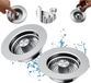 Holland Connections Passoire d'évier 3-en-1, métal acier inoxydable 304, bouchon de cuisine amélioré, filtre rapide anti-odeurs, conforme aux normes américaines (2 pièces) (argent - 2 pièces)