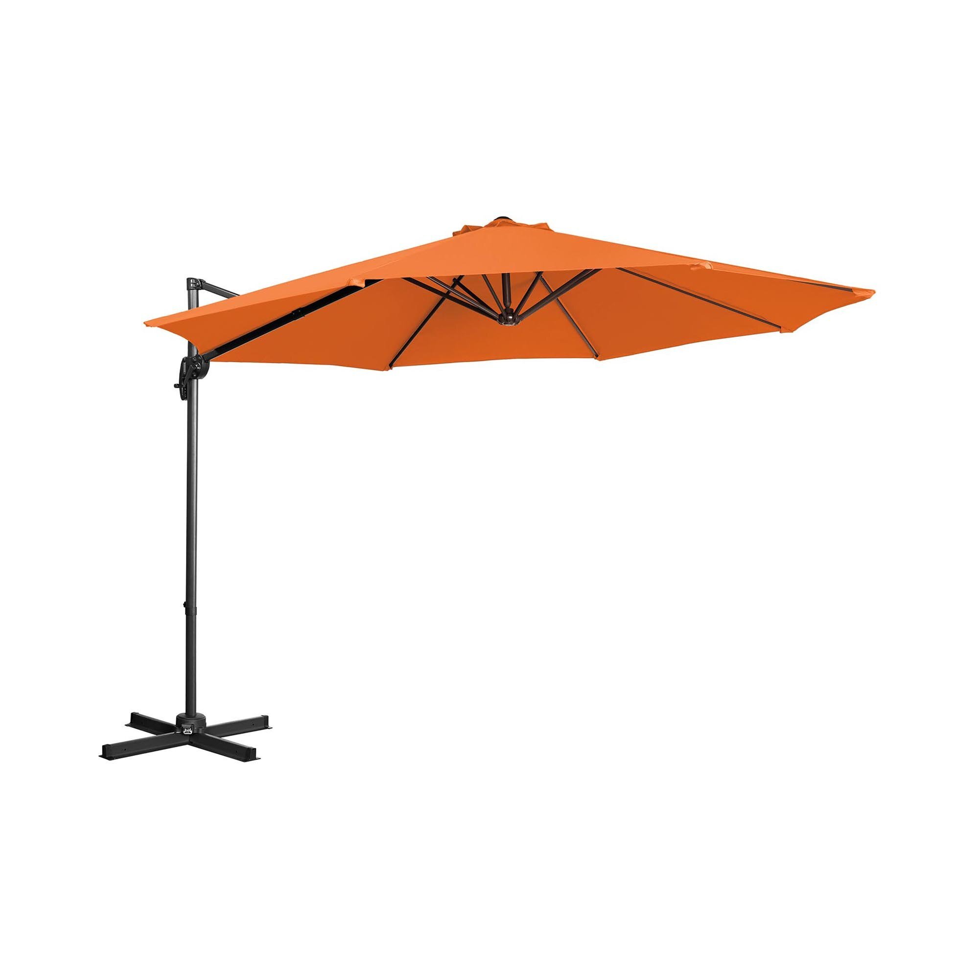 Uniprodo Parasol - Oranje - rond - Ø 300 cm - kantelbaar en draaibaar