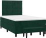 vidaXL Boxspringbed met matras, fluweel, donkergroen, 120x190 cm