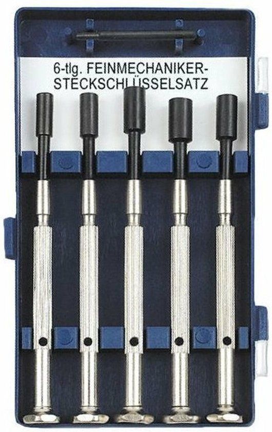 Brüder Mannesmann Precisie Dopsleutelset - 5-delig - Staal - Zilver