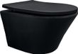 Wiesbaden Vesta Junior Rimless Wandcloset Mat Zwart Met Shade Slim Toiletzitting Soupleclose En Quick Release Mat Zwart