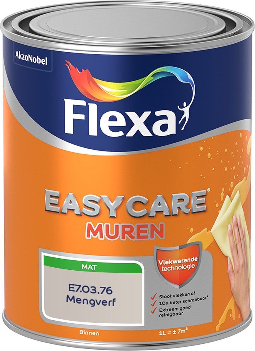 FLEXA Easycare Muurverf - Mat - Mengkleur - E7.03.76 - 1 liter