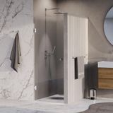 Brauer Void - Carving Nisdeur - Helder Glas - 60 x 200 cm - Omkeerbaar - incl. Glascoating - Chroom