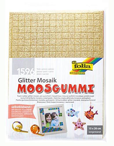 Folia 2365 - Glitter schuimrubber mozaïek, zelfklevend, 6 vellen, ca. 15 x 20 cm, 2 mm dik, diverse kleuren - voor veelzijdige knutselwerk