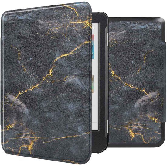 imoshion Ploonk B.V. Ereader Hoes - Geschikt voor Kobo Clara BW/Kobo Clara Colour - Black Marble