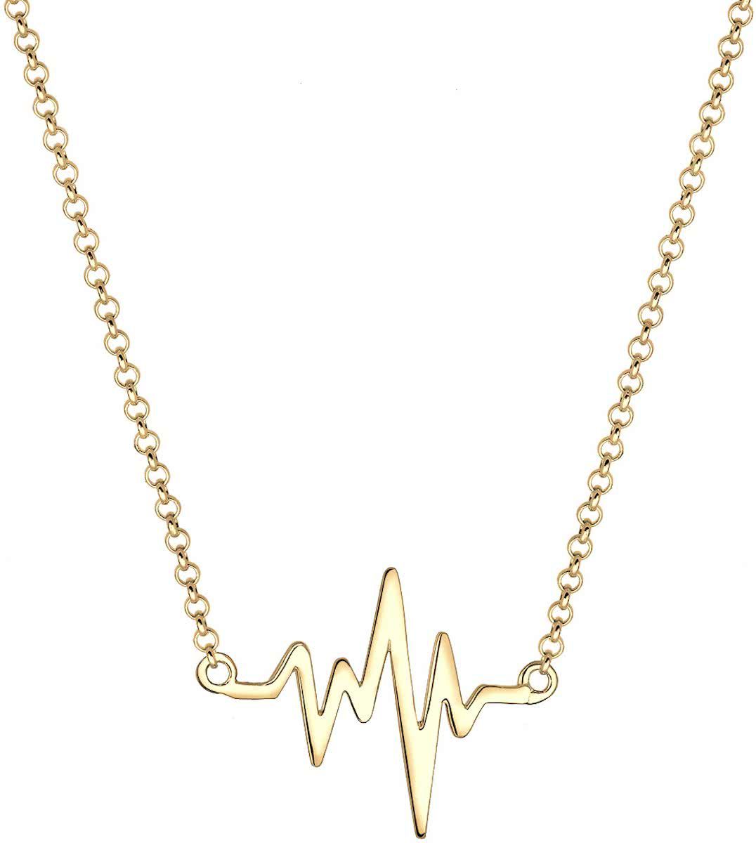 Elli Halsketting 925 Sterling Zilver verguld Hartslag - 4050878536817