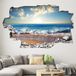 Autocollants Trompe L'Oeil Trou Dans Le Mur - Vue Mer - 40 X 64 Cm