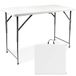 Todeco Campingtafel, in hoogte verstelbaar, tuintafel, rechthoekig met draaggreep, partytafel, 120 x 60 x 76 cm, biertenttafel, breed, voor camping, BBQ, party, buffet, bruiloft, wit