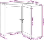vidaXL Gereedschapskast met plank Rood en Grijs 55 x 55 x 55 cm Staal