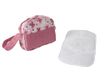 Bayer Chic 2000 - Luiertas voor poppen, poppenluiertas, poppenaccessoires, poppentas, bloemen roze