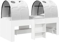 vidaXL Bed met Tunnel 3-delig Wit Bewerkt Hout