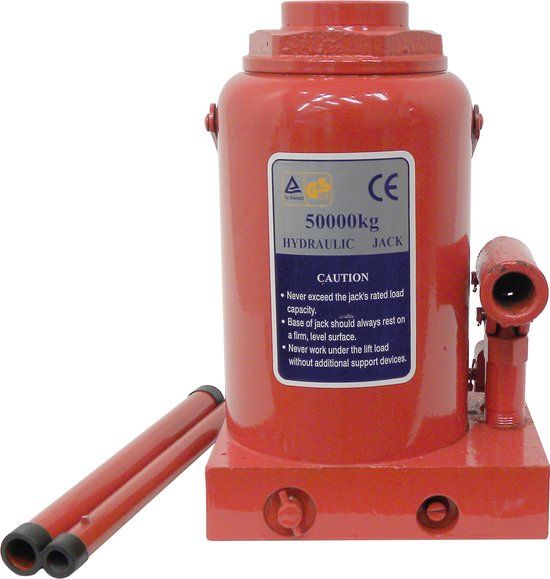 Carpoint Hydraulische Potkrik 50 Ton – 285-465 mm – Overdrukventiel – Heavy Duty – Voor Auto, Caravan & Professioneel Gebruik