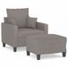 vidaXL Fauteuil met voetenbank 60 cm stof taupe