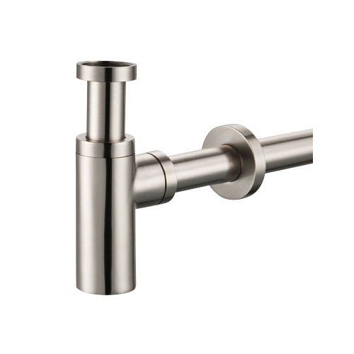 Plieger 0520066 Designbekersifon Rond 5/4 met Muurbuis 30cm met Rozet Inox