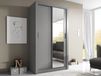 ARTEL Armoire 2 portes coulissantes gris avec miroir
