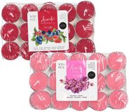 Atmosphera Acorde theelichtjes - 60x - 30x rode vruchten - 30x orchidee - aroma/geurkaarsen