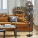 MARKET SET Lampe sur pied Screen, noir, rotin, hauteur 179 cm