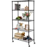 BATHWA 5-laags zware rekken, zwart, 3576158cm