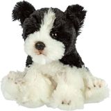 Suki Gifts Pluche knuffeldier hond - Border Collie - zwart/wit - 13 cm