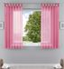 Gardinenbox Set van 2 gordijnen, transparant, woonkamer, voile, lusgordijn met loodband, H x B 175 x 140 cm, roze