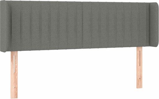 vidaXL Hoofdbord met randen 147x16x78/88 cm stof donkergrijs